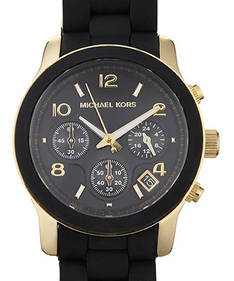 black michael kors watches on sale|Michael Kors black silicone watch.